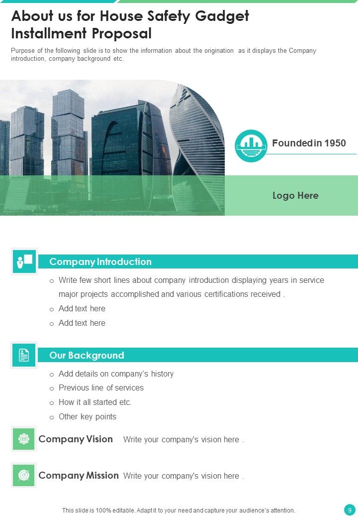 House Safety Gadget Installment Proposal Example Document Report Doc Pdf Ppt