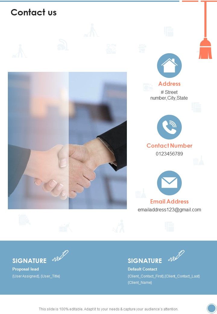 Household Cleaning Proposal Contact Us One Pager Sample Example Document Slide01