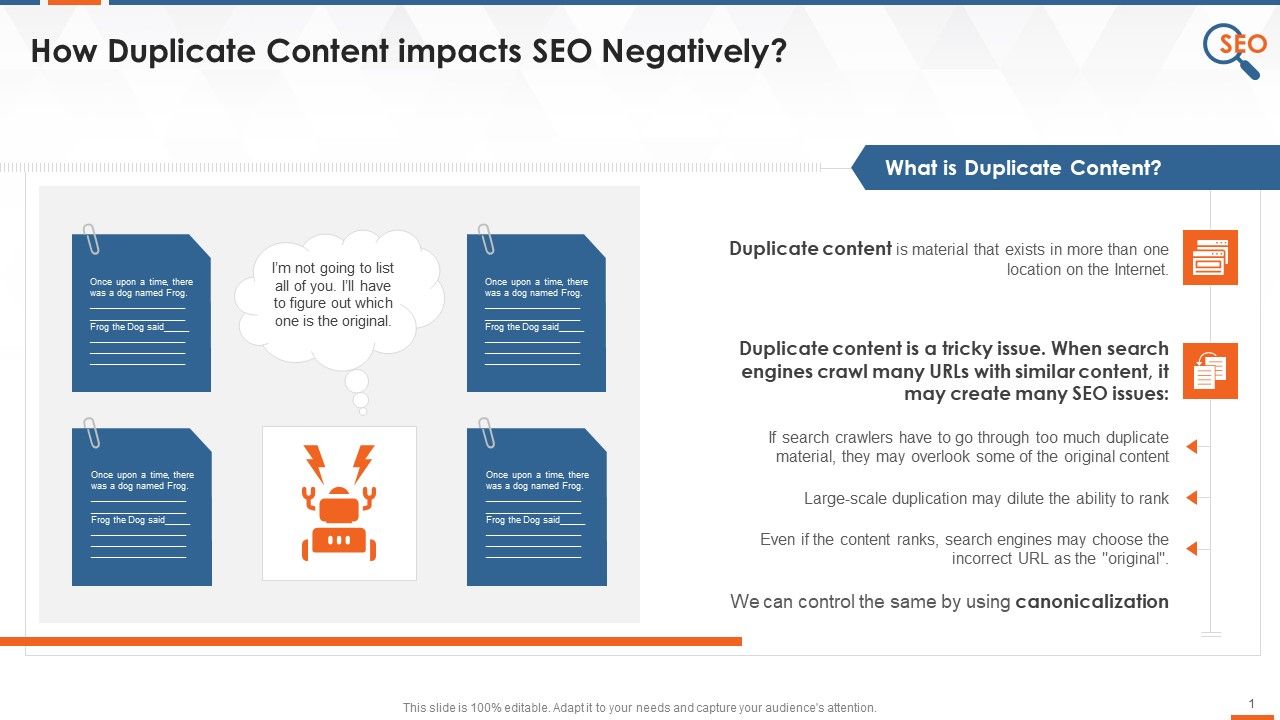 How_Duplicate_Content_Impacts_SEO_Negatively_Training_Ppt_Slide_1.jpg