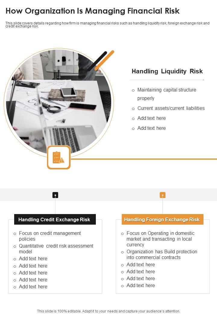 How Organization Is Managing Financial Risk One Pager Documents Slide01