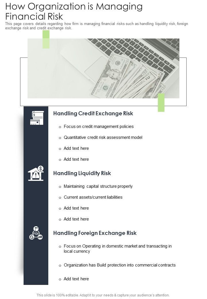 How Organization Is Managing Financial Risk Template 64 One Pager Documents Slide01