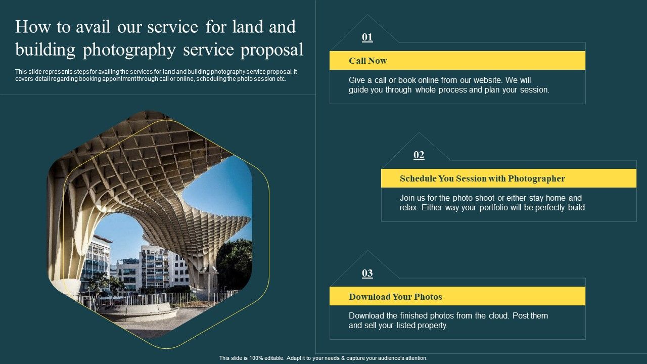 How_To_Avail_Our_Service_For_Land_And_Building_Photography_Service_Proposal_Ppt_Model_Example_Topics_PDF_Slide_1.jpg