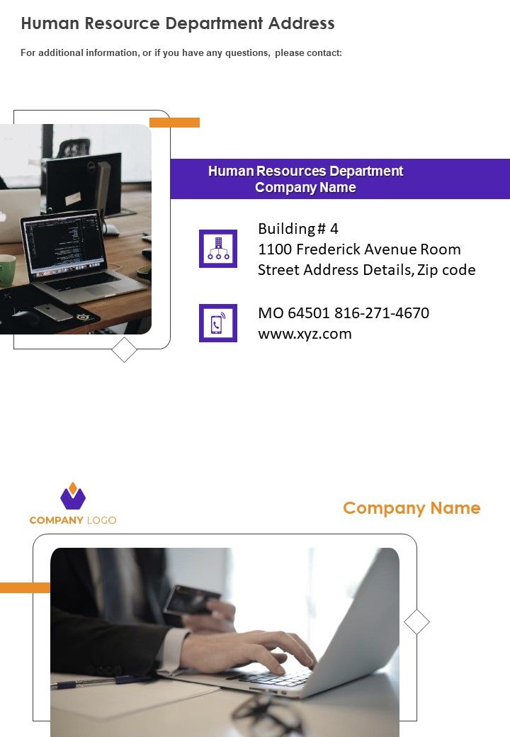 Human Resource Department Address One Pager Documents Slide01