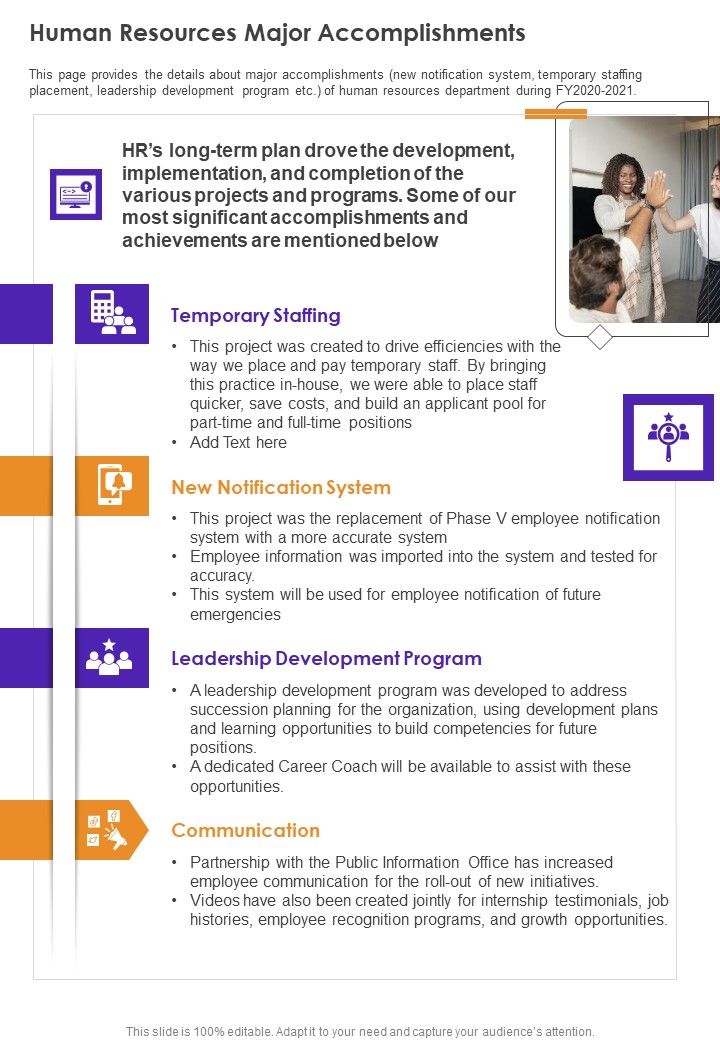 Human Resources Major Accomplishments One Pager Documents Slide01