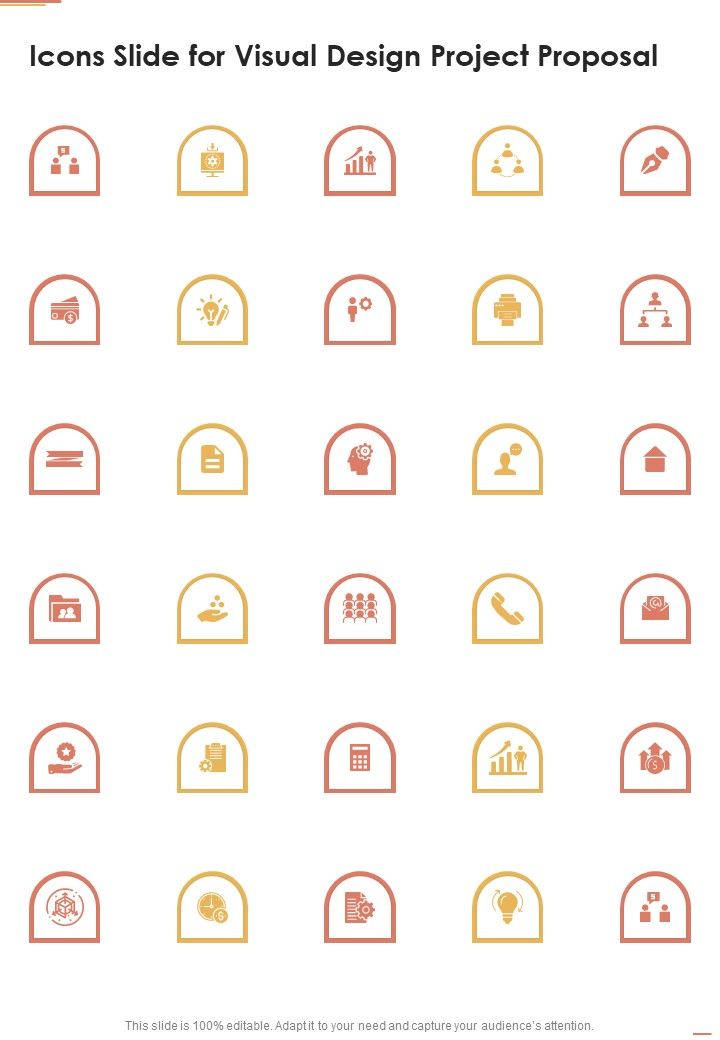 Icons Slide For Visual Design Project Proposal One Pager Sample Example Document Slide01