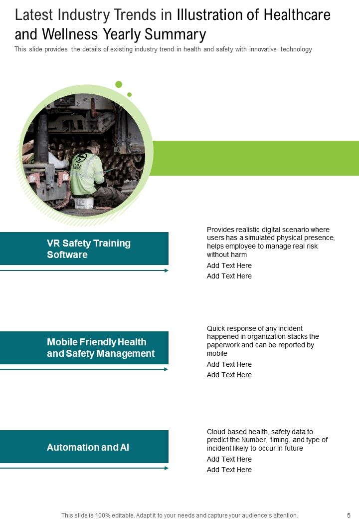 Illustration Of Healthcare And Wellness Yearly Summary One Pager Documents
