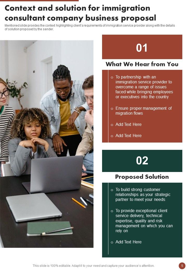 Immigration Consultant Company Business Proposal Example Document Report Doc Pdf Ppt