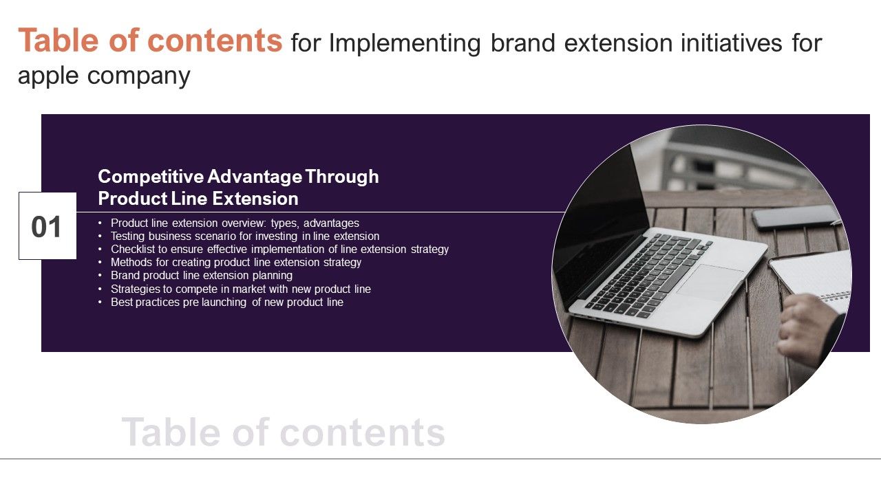 Implementing_Brand_Extension_Initiatives_For_Apple_Company_Table_Of_Contents_Elements_PDF_Slide_1.jpg