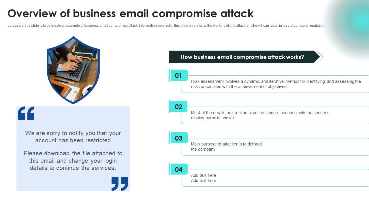 Implementing_Cybersecurity_Awareness_Program_To_Prevent_Attacks_Overview_Of_Business_Email_Compromise_Attack_Clipart_PDF_Slide_1.jpg