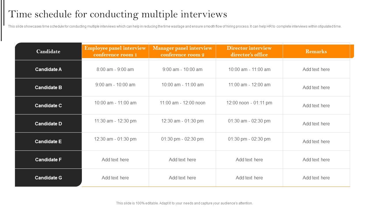 Improving_Hiring_Process_For_Workforce_Retention_In_Organization_Time_Schedule_For_Conducting_Multiple_Interviews_Download_PDF_Slide_1.jpg