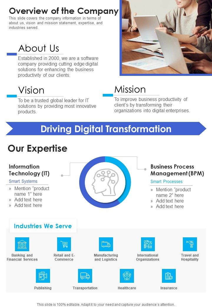 Information Technology Financial Statement Template One Pager Documents