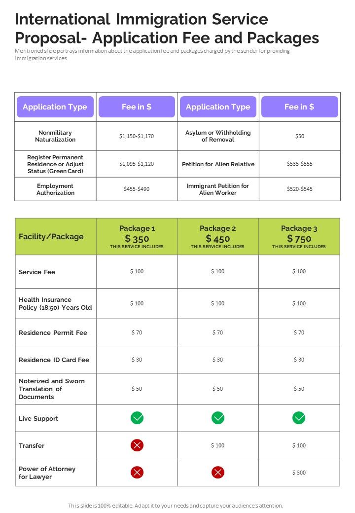 International_Immigration_Service_Proposal_Application_Fee_And_Packages_One_Pager_Sample_Example_Document_Slide_1.jpg