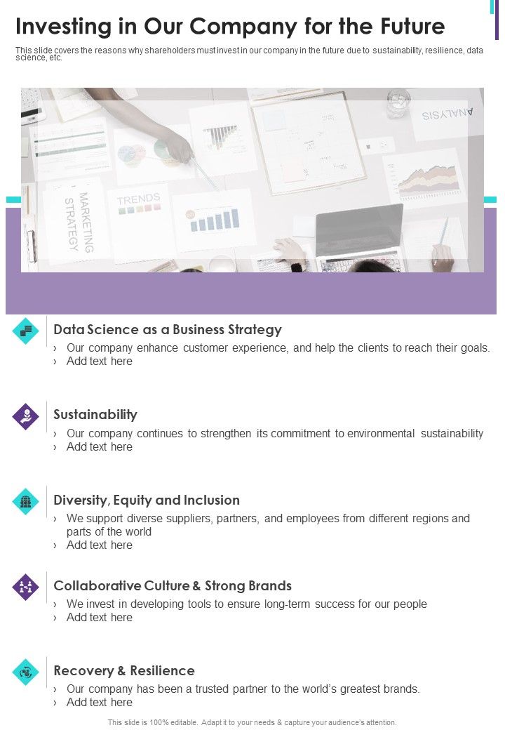 Investing In Our Company For The Future One Pager Documents Slide01