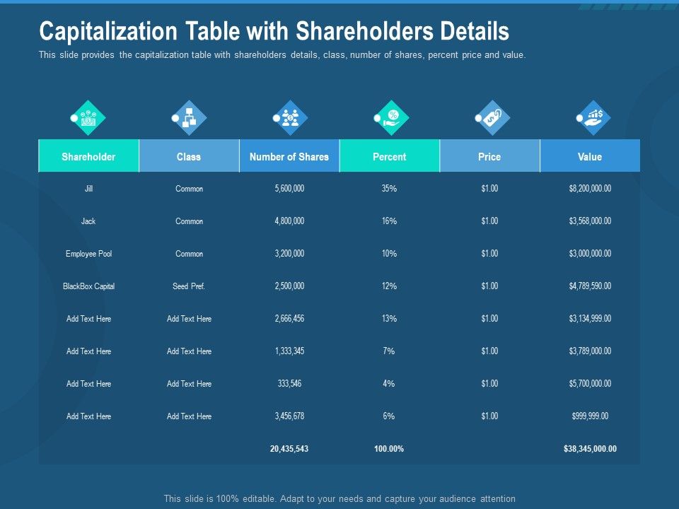 Investment_Pitch_To_Generate_Capital_From_Series_B_Venture_Round_Capitalization_Table_With_Shareholders_Details_Professional_PDF_Slide_1.jpg