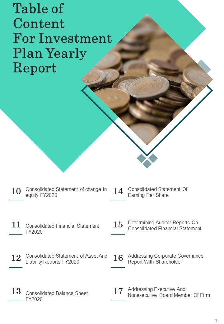 Investment Plan Yearly Report One Pager Documents