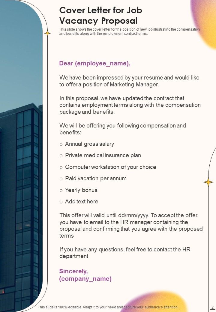 Job Vacancy Proposal Example Document Report Doc Pdf Ppt