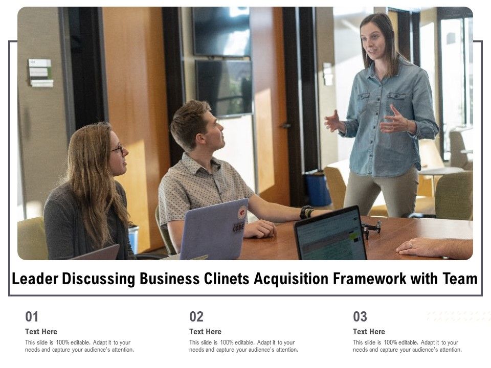 Leader_Discussing_Business_Clients_Acquisition_Framework_With_Team_Ppt_PowerPoint_Presentation_File_Inspiration_PDF_Slide_1.jpg