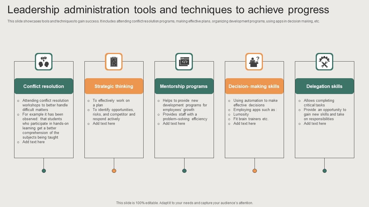 Leadership_Administration_Tools_And_Techniques_To_Achieve_Progress_Professional_PDF_Slide_1.jpg