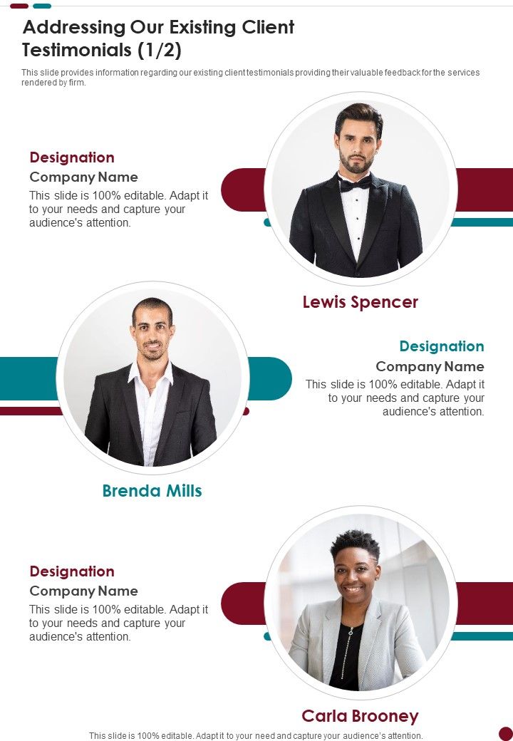 Lease Acquisition Proposal Addressing Our Existing Client Testimonials One Pager Sample Example Document Slide01