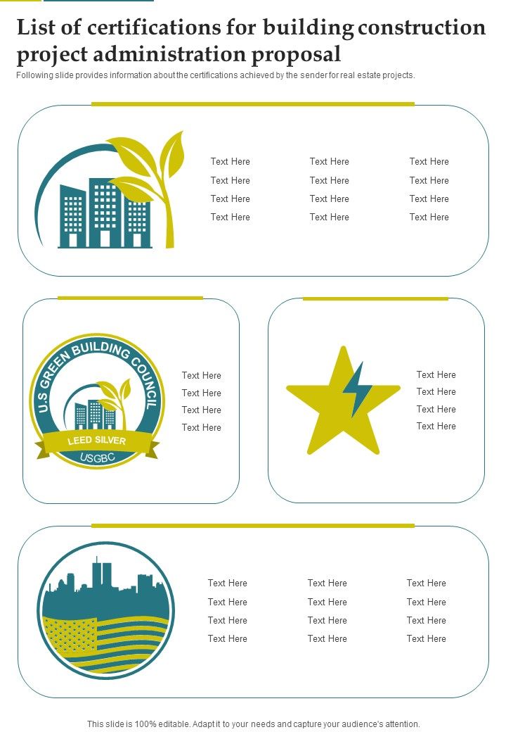 List_Of_Certifications_For_Building_Construction_Project_Administration_Proposal_One_Pager_Sample_Example_Document_Slide_1.jpg