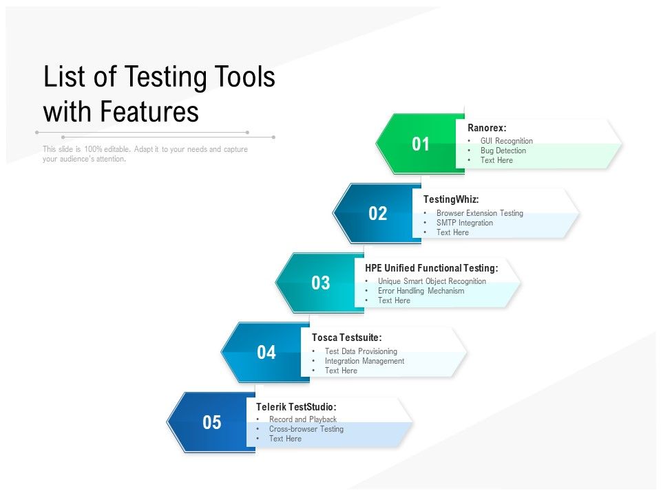 List_Of_Testing_Tools_With_Features_Ppt_PowerPoint_Presentation_Outline_Inspiration_PDF_Slide_1.jpg