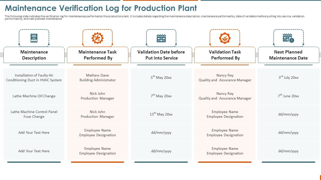 Maintenance_Administration_Maintenance_Verification_Log_For_Production_Plant_Designs_PDF_Slide_1.jpg