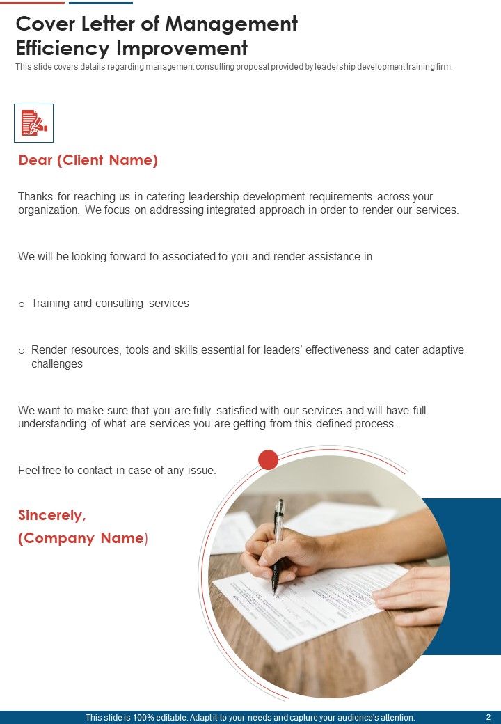 Management Efficiency Improvement Proposal Example Document Report Doc Pdf Ppt