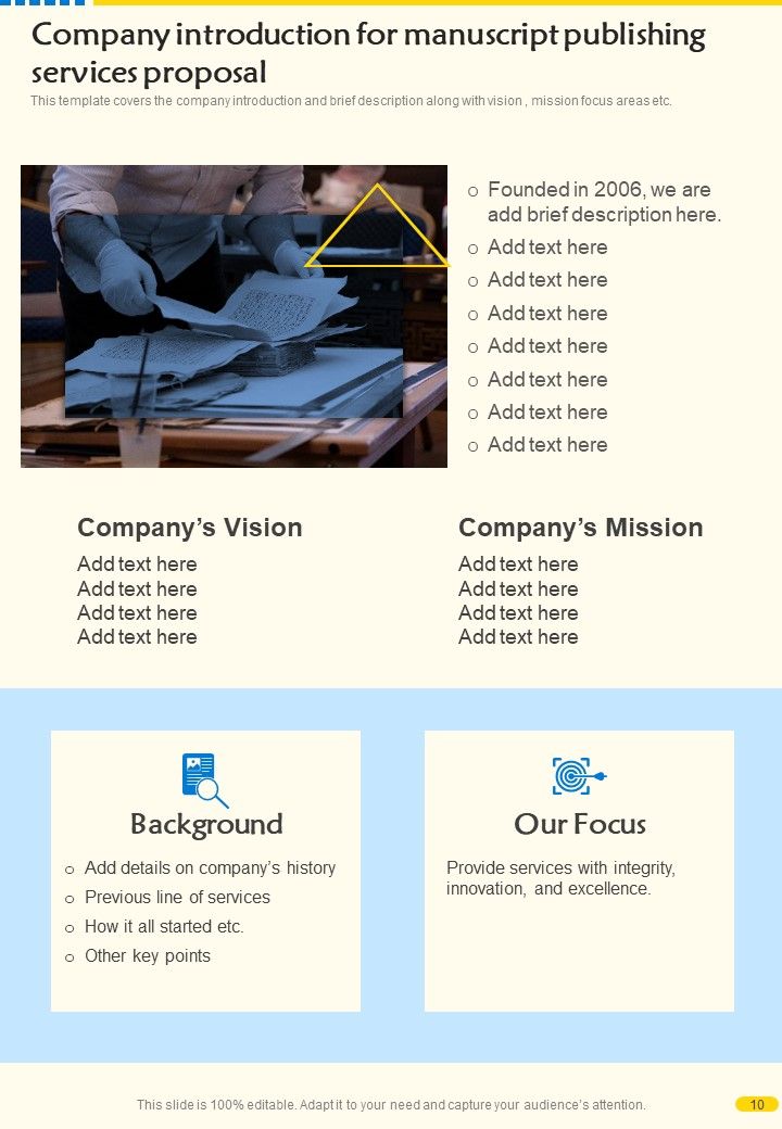 Manuscript Publishing Services Proposal Example Document Report Doc Pdf Ppt