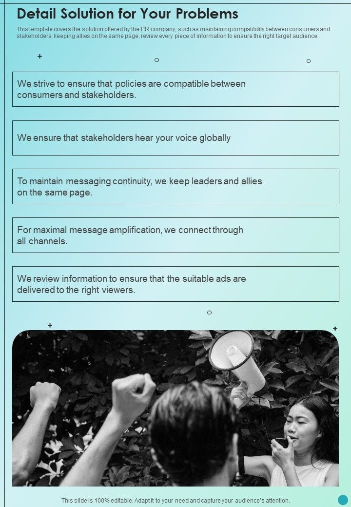 Marketing Campaign For Brand Awareness Detail Solution For Your Problems One Pager Sample Example Document Slide01
