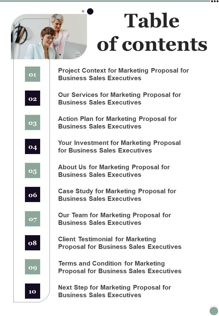 Marketing_Proposal_For_Business_Sales_Executives_Table_Of_Contents_One_Pager_Sample_Example_Document_Slide_1.jpg