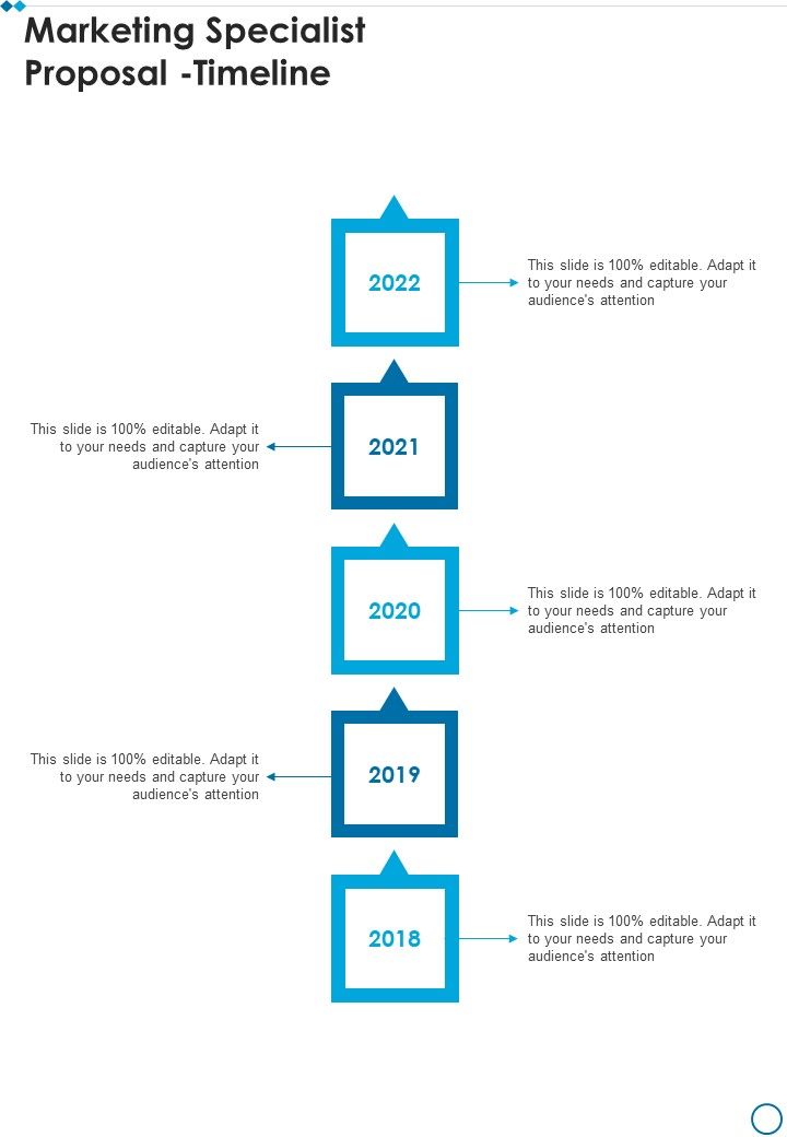 Marketing Specialist Proposal Timeline One Pager Sample Example Document Slide01