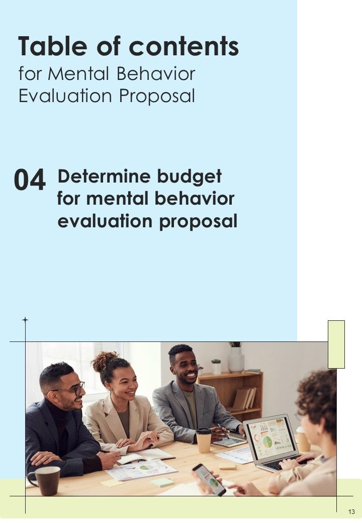 Mental Behavior Evaluation Proposal Example Document Report Doc Pdf Ppt