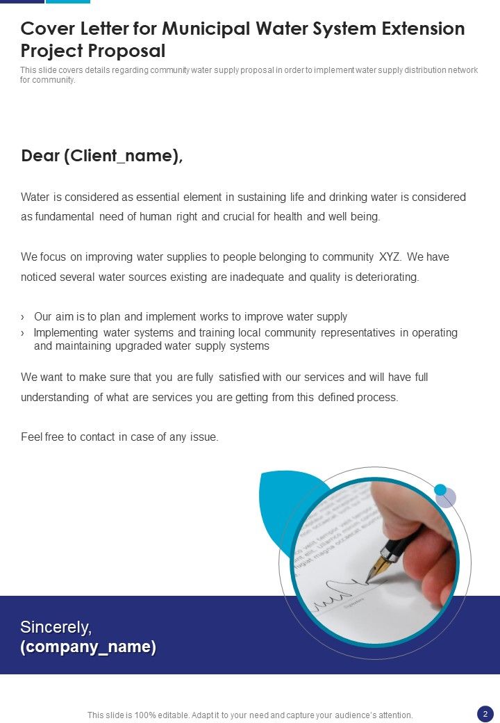 Municipal Water System Extension Project Proposal Example Document Report Doc Pdf Ppt