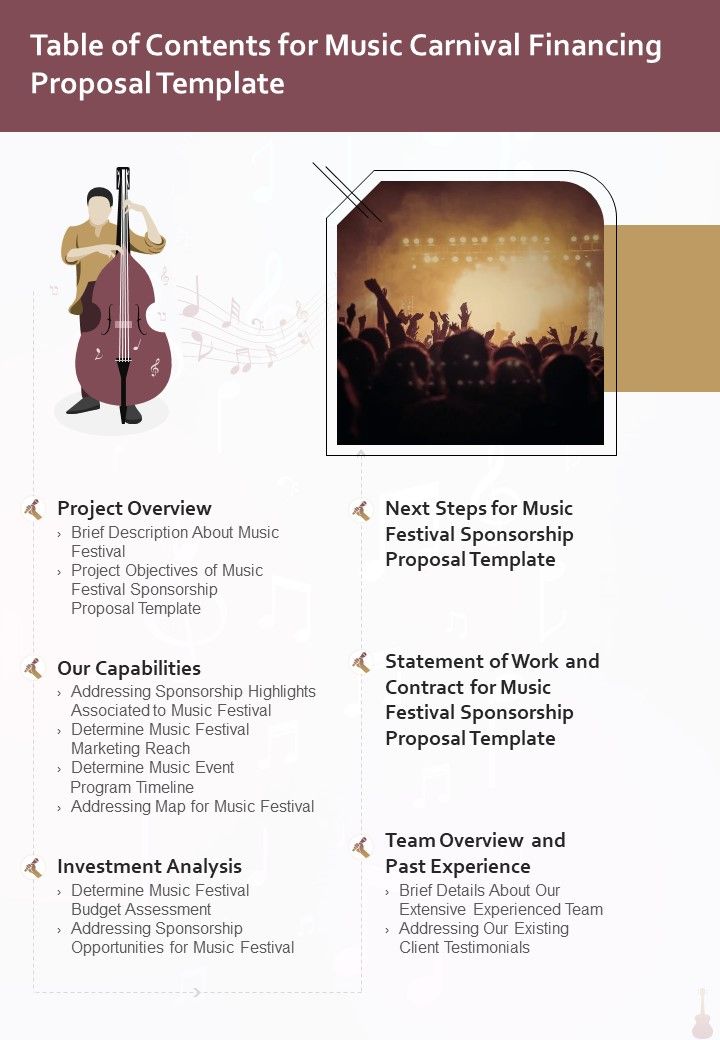 Music Carnival Financing Proposal Template Example Document Report Doc Pdf Ppt