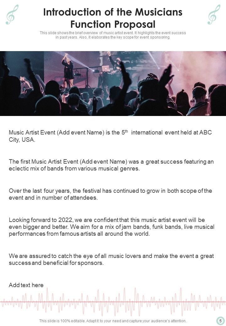 Musicians Function Proposal Example Document Report Doc Pdf Ppt