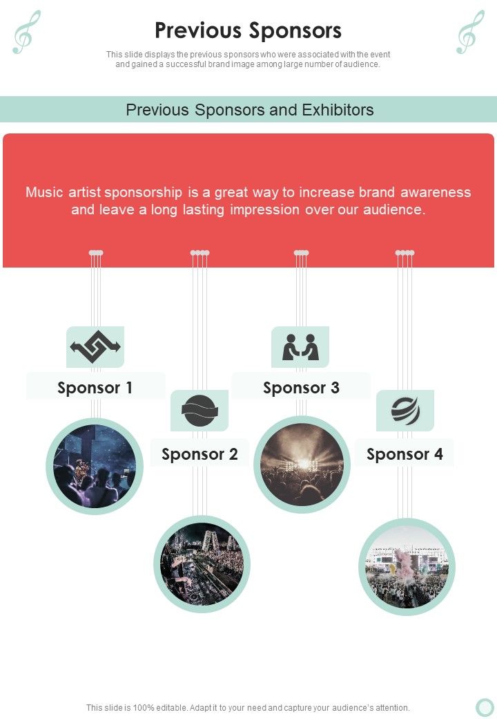 Musicians Function Proposal Previous Sponsors One Pager Sample Example Document Slide01