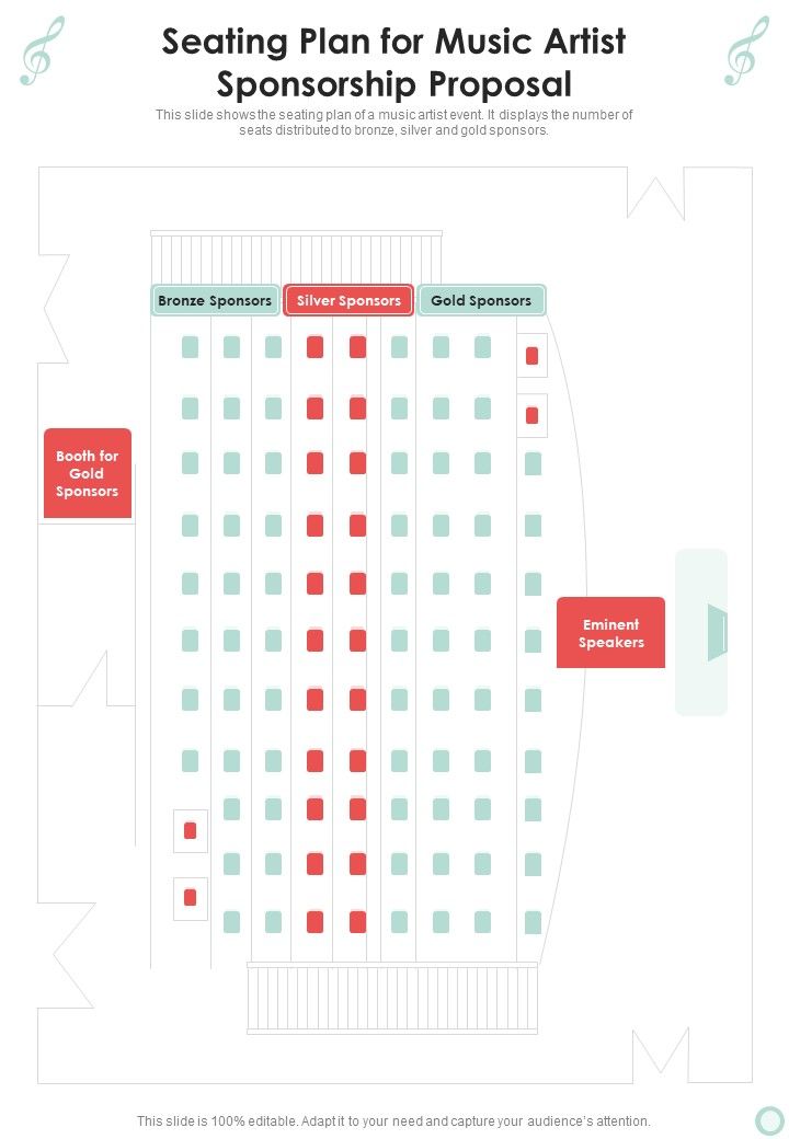 Musicians Function Seating Plan For Music Artist Sponsorship Proposal One Pager Sample Example Document Slide01
