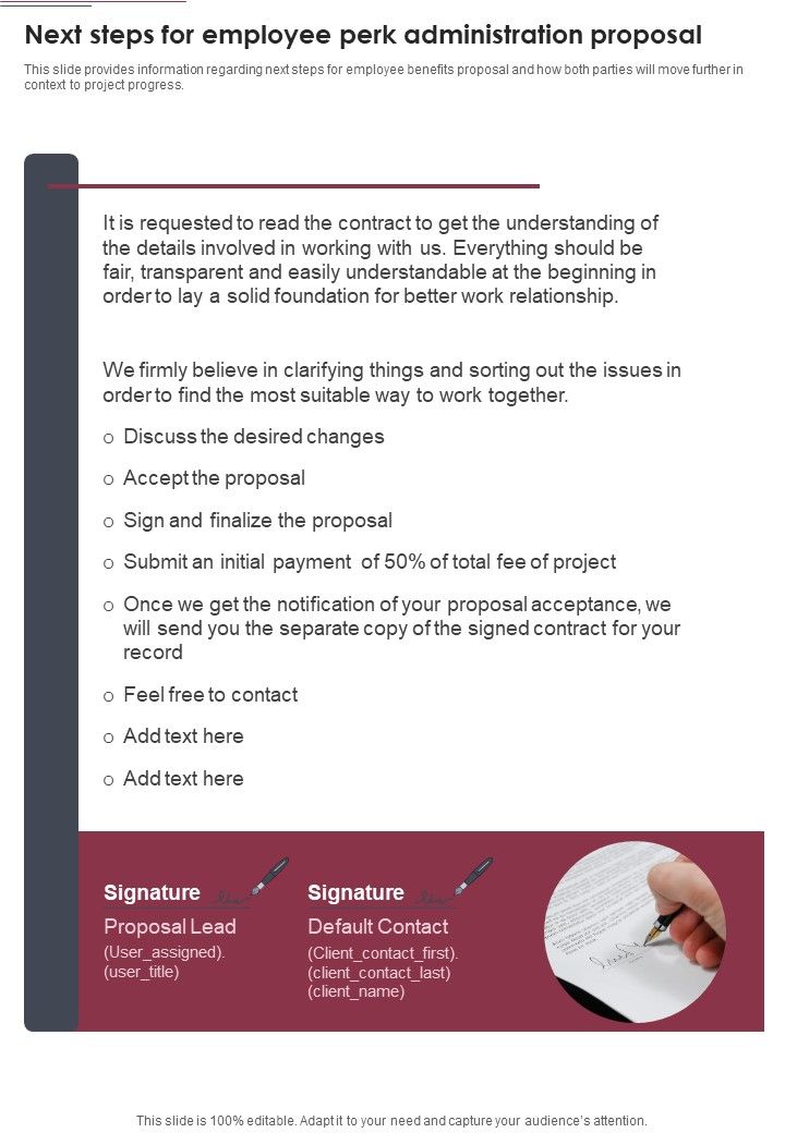 Next_Steps_For_Employee_Perk_Administration_Proposal_One_Pager_Sample_Example_Document_Slide_1.jpg
