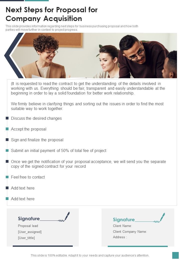 Next_Steps_For_Proposal_For_Company_Acquisition_One_Pager_Sample_Example_Document_Slide_1.jpg