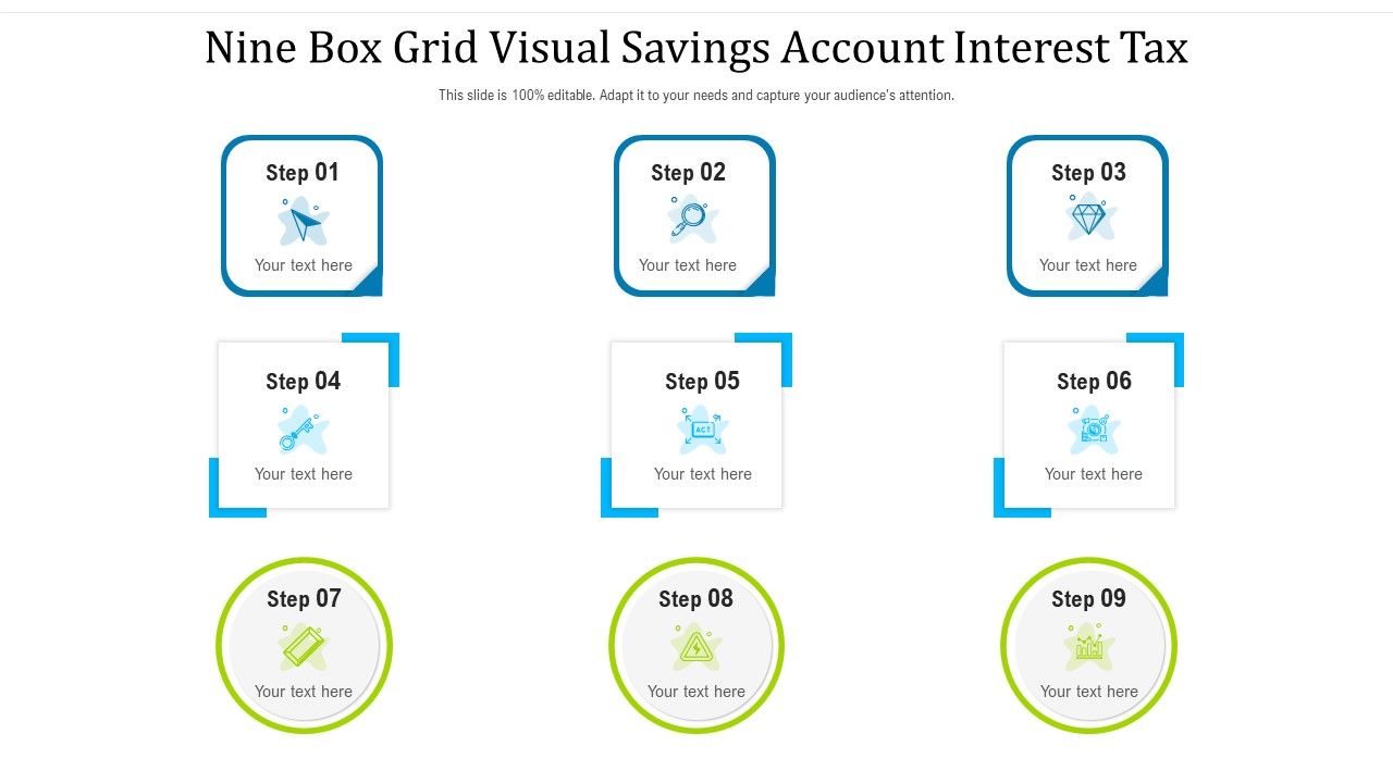 Nine_Box_Grid_Visual_Savings_Account_Interest_Tax_Ppt_PowerPoint_Presentation_Icon_Infographics_PDF_Slide_1.jpg