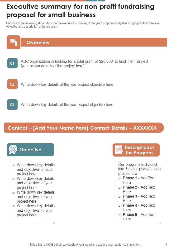 Non Profit Fundraising Proposal For Small Business Example Document Report Doc Pdf Ppt