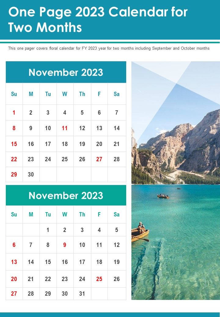One Page 2022 Calendar For Two Months PDF Document PPT Template Slide01
