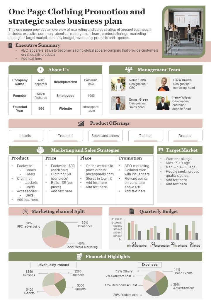 One_Page_Clothing_Promotion_And_Strategic_Sales_Business_Plan_PDF_Document_PPT_Template_Slide_1.jpg