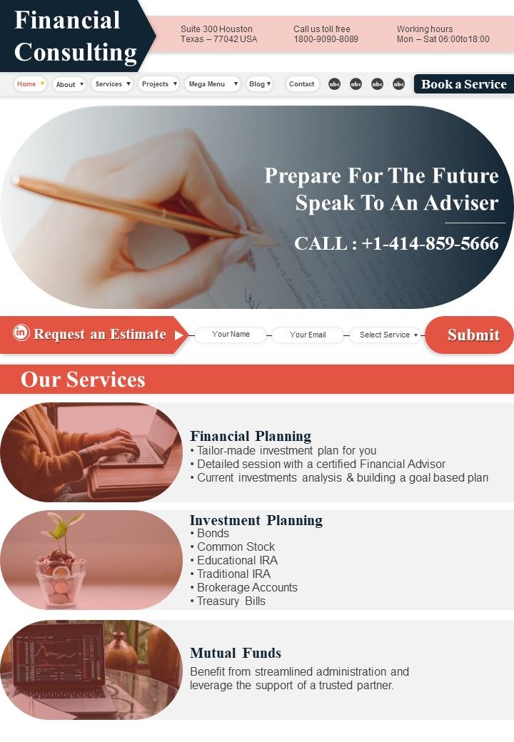 One Page Financial Advisory Newsletter PDF Document PPT Template Slide01
