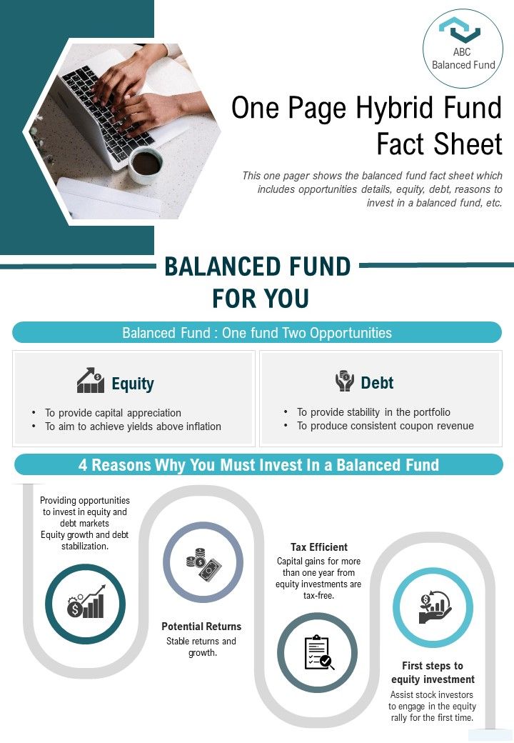 One Page Hybrid Fund Fact Sheet PDF Document PPT Template Slide01