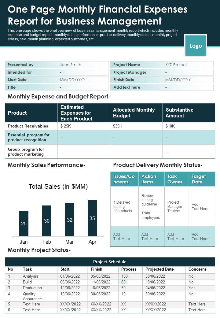 One_Page_Monthly_Financial_Expenses_Report_For_Business_Management_PDF_Document_PPT_Template_Slide_1.jpg