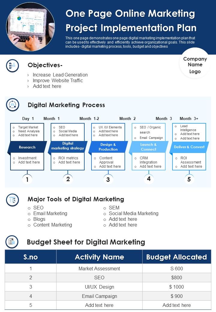 One_Page_Online_Marketing_Project_Implementation_Plan_PDF_Document_PPT_Template_Slide_1.jpg