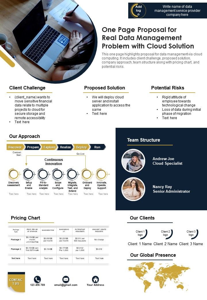 One_Page_Proposal_For_Real_Management_Problem_With_Cloud_Solution_PDF_Document_PPT_Template_Slide_1.jpg