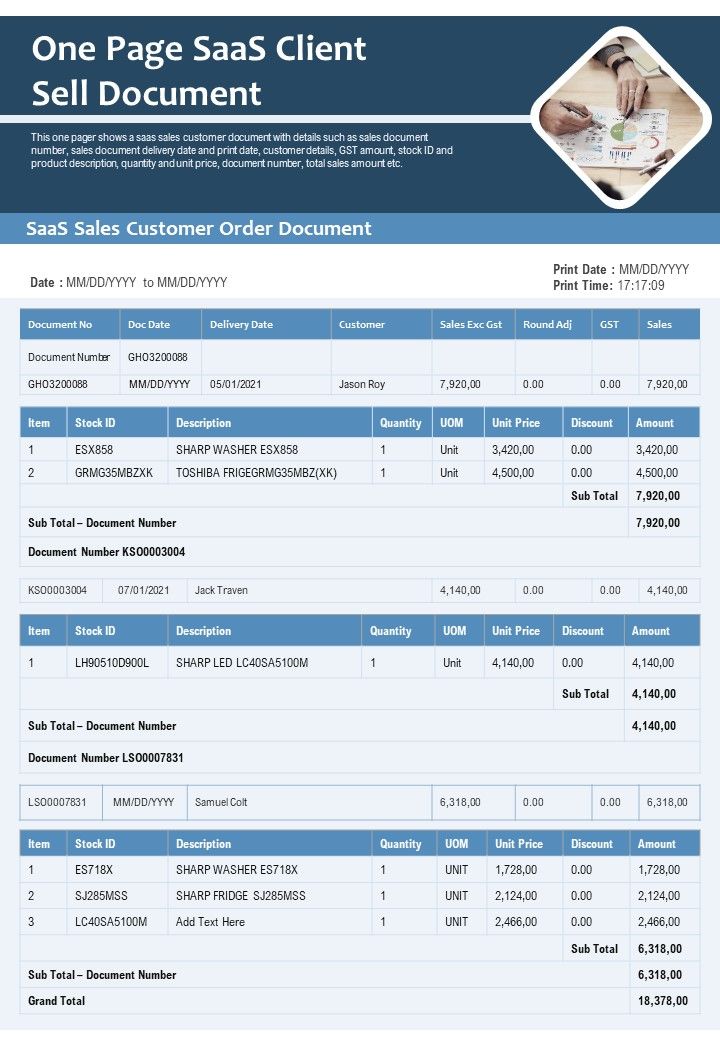 One Page Saas Client Sell Document PDF Document PPT Template Slide01
