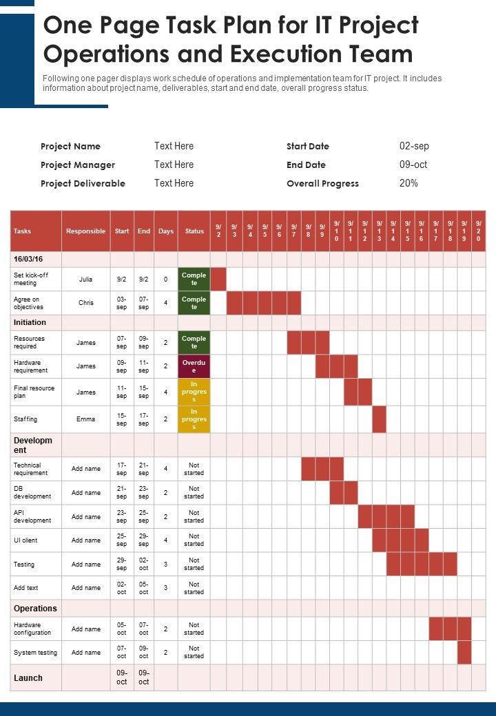 One_Page_Task_Plan_For_IT_Project_Operations_And_Execution_Team_PDF_Document_PPT_Template_Slide_1.jpg